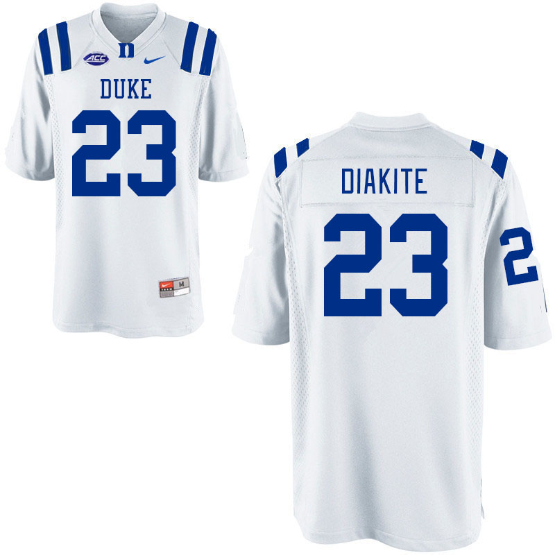 Men #23 Diassa Diakite Duke Blue Devils College Football Jerseys Stitched-White